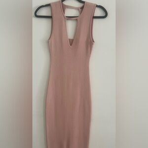 Guess Blush Pink V-Neck Mini Dress